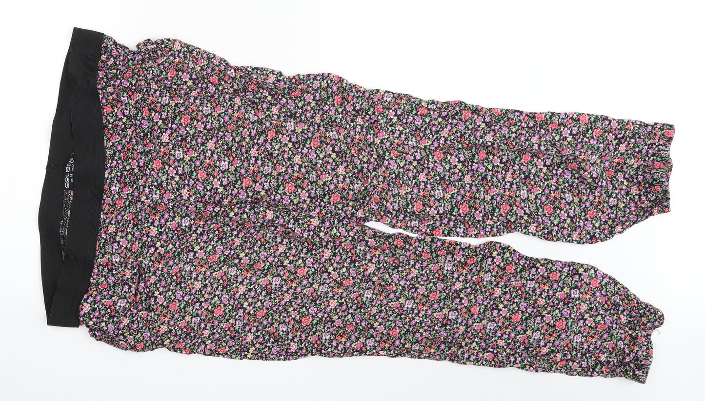 Select Womens Multicoloured Floral  Jegging Leggings Size 10 L25 in