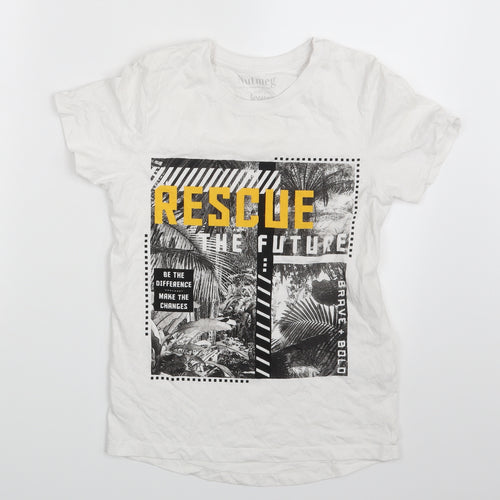 Nutmeg Boys White   Basic T-Shirt Size 11-12 Years