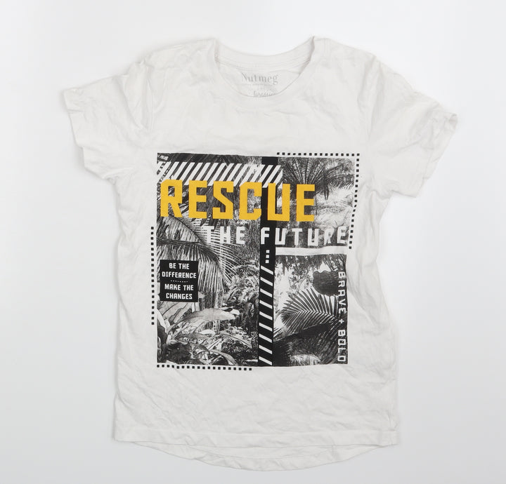 Nutmeg Boys White   Basic T-Shirt Size 11-12 Years