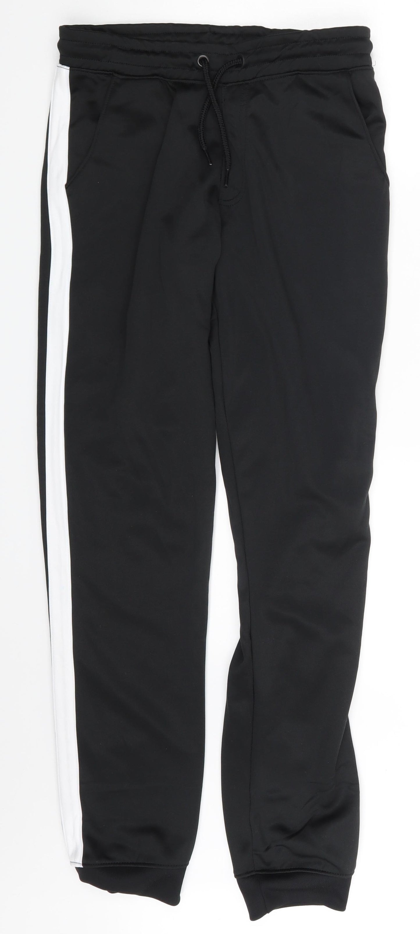 Primark Boys Black Striped  Jogger Trousers Size 13-14 Years
