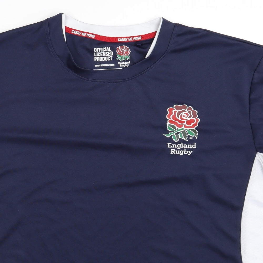 England Rugby Mens Blue    T-Shirt Size L