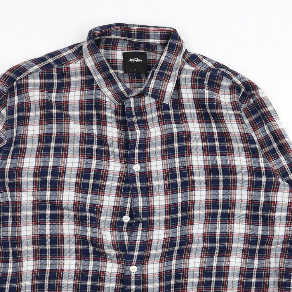 burton menswear Mens Multicoloured Check   Button-Up Size L