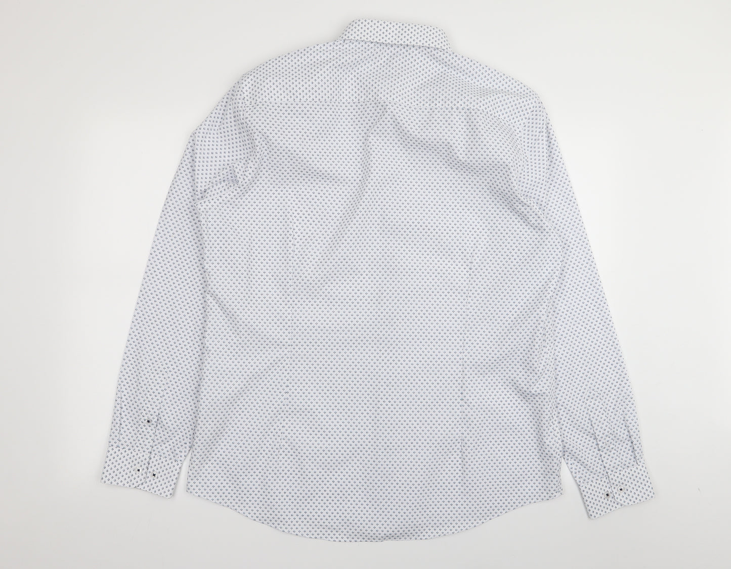 burton menswear Mens White Geometric   Button-Up Size L