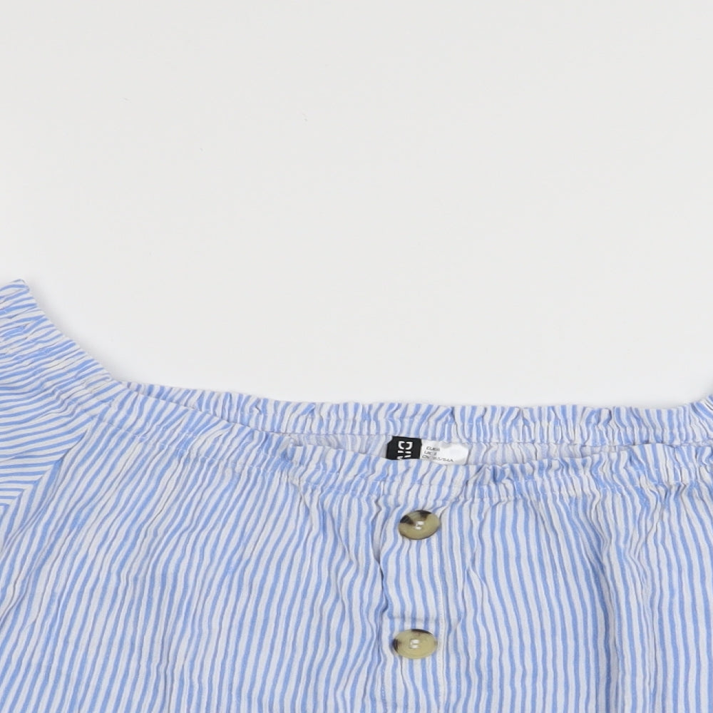 Divided by H&M Womens Multicoloured Striped  Basic Blouse Size 8