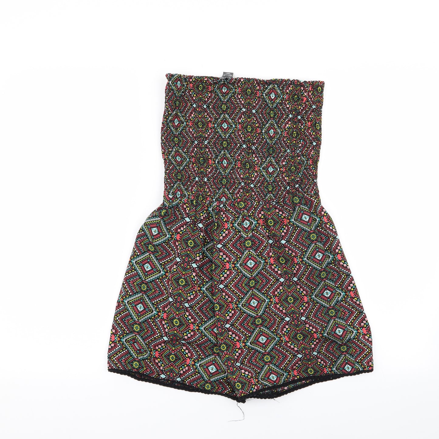 Primark Womens Multicoloured Geometric  Playsuit One-Piece Size 8