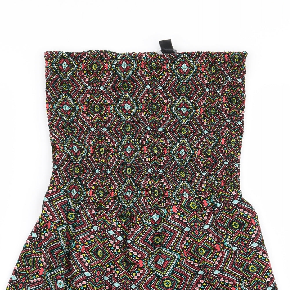 Primark Womens Multicoloured Geometric  Playsuit One-Piece Size 8