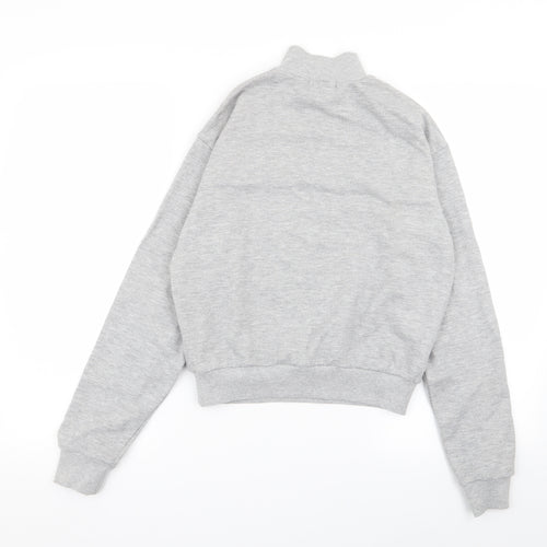 FOREVER 21 Womens Grey Striped  Full Zip Jumper Size S