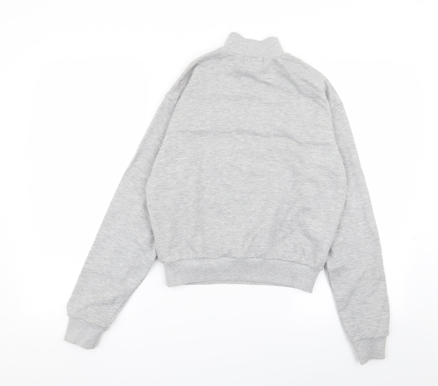 FOREVER 21 Womens Grey Striped  Full Zip Jumper Size S