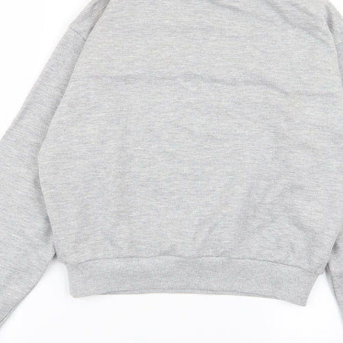 FOREVER 21 Womens Grey Striped  Full Zip Jumper Size S