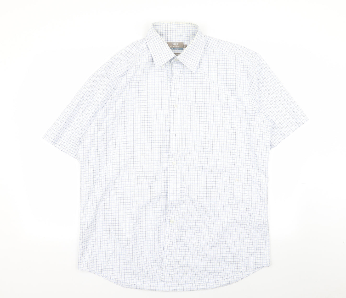 M&s Mens Multicoloured Check   Dress Shirt Size 16