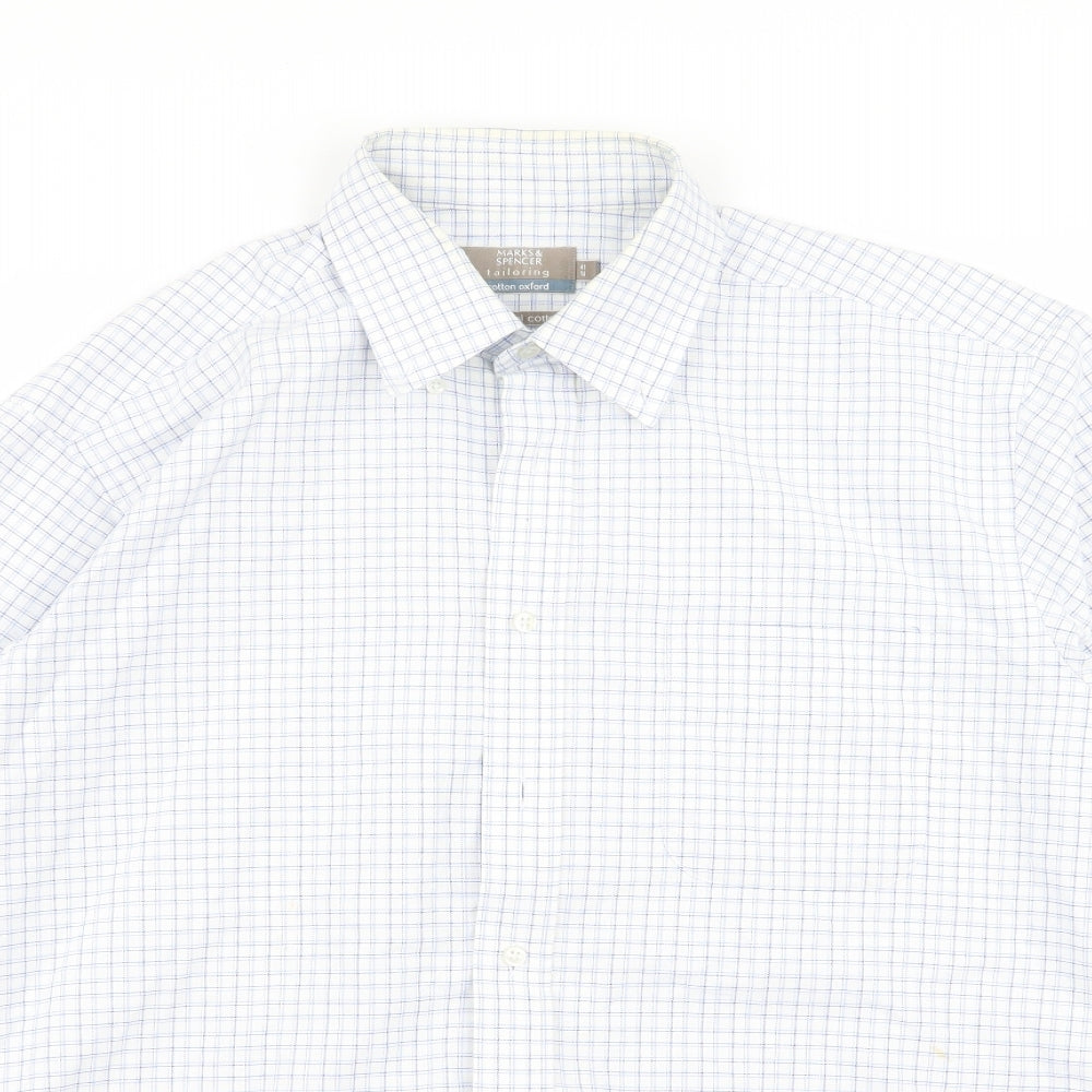 M&s Mens Multicoloured Check   Dress Shirt Size 16