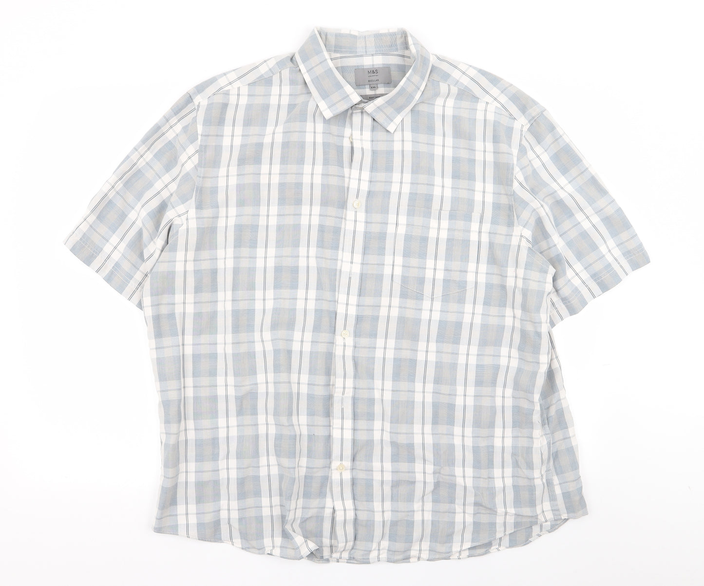 M&S Mens Multicoloured Check   Button-Up Size 2XL