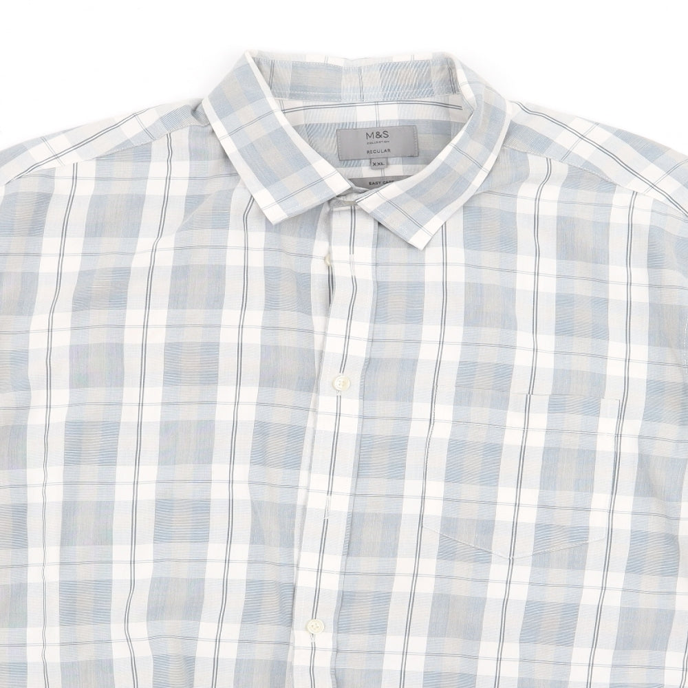 M&S Mens Multicoloured Check   Button-Up Size 2XL