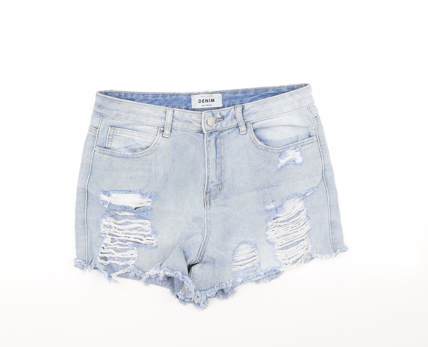 New Look Womens Blue   Hot Pants Shorts Size 12 - ripped shorts