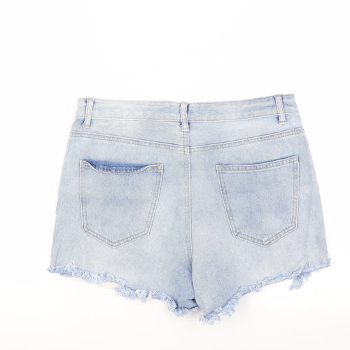 New Look Womens Blue   Hot Pants Shorts Size 12 - ripped shorts