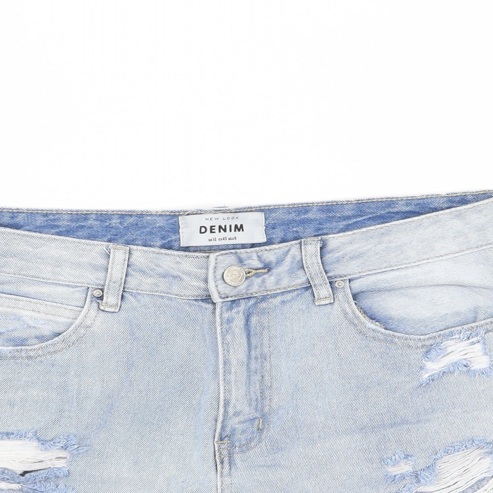 New Look Womens Blue   Hot Pants Shorts Size 12 - ripped shorts