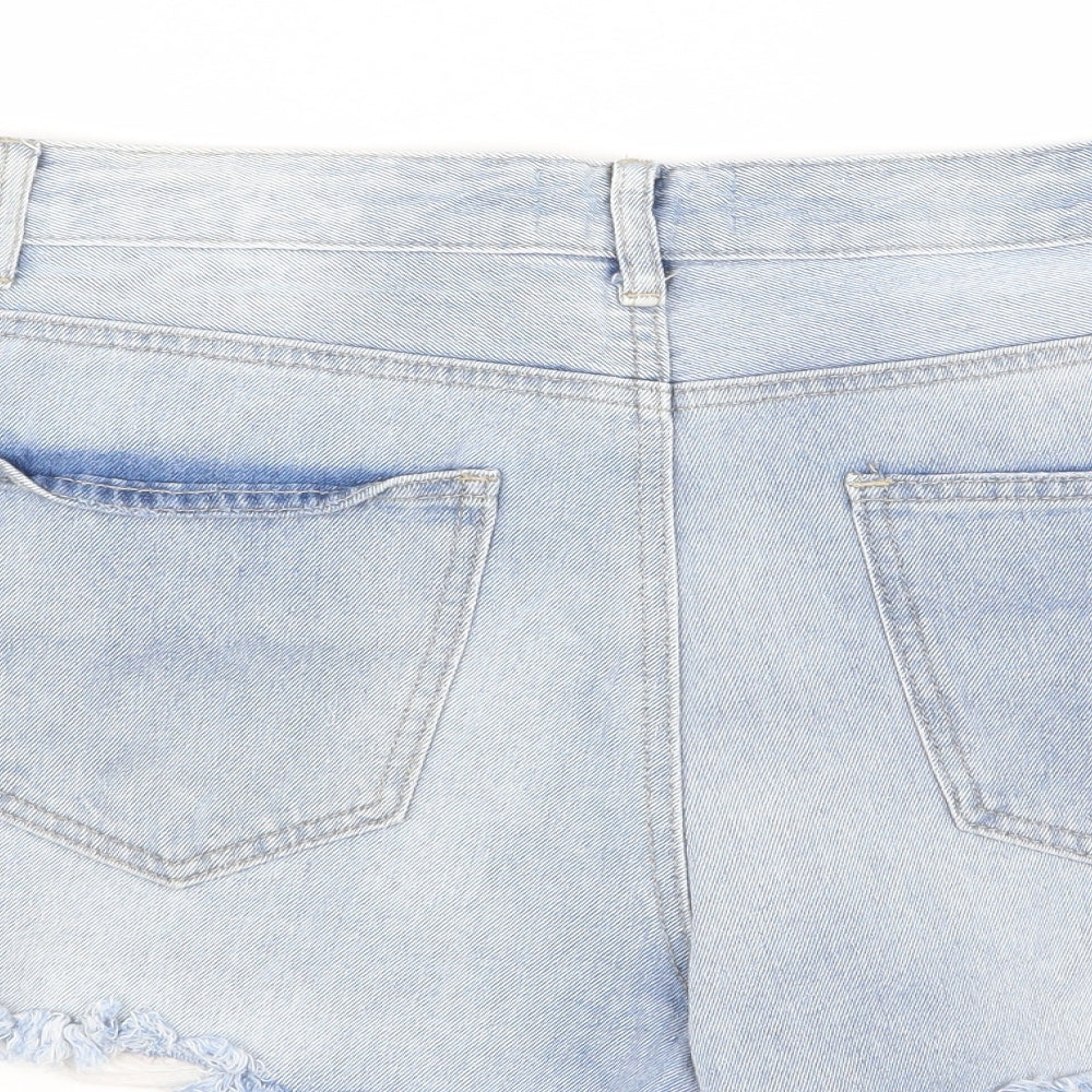New Look Womens Blue   Hot Pants Shorts Size 12 - ripped shorts