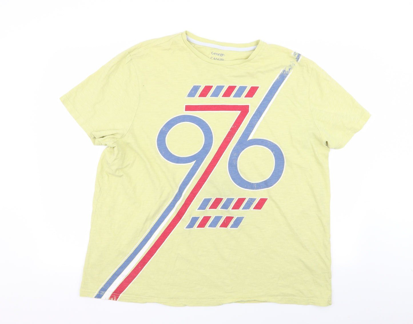 Asda George Mens Yellow    T-Shirt Size 2XL