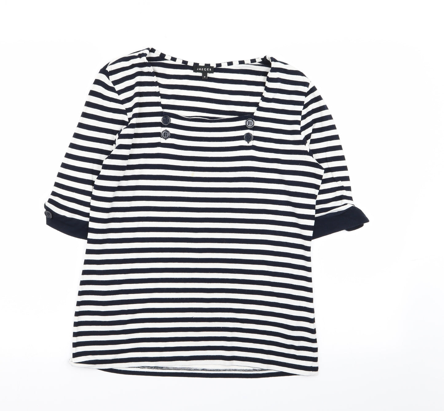 jaegar Womens Multicoloured Striped  Basic T-Shirt Size M