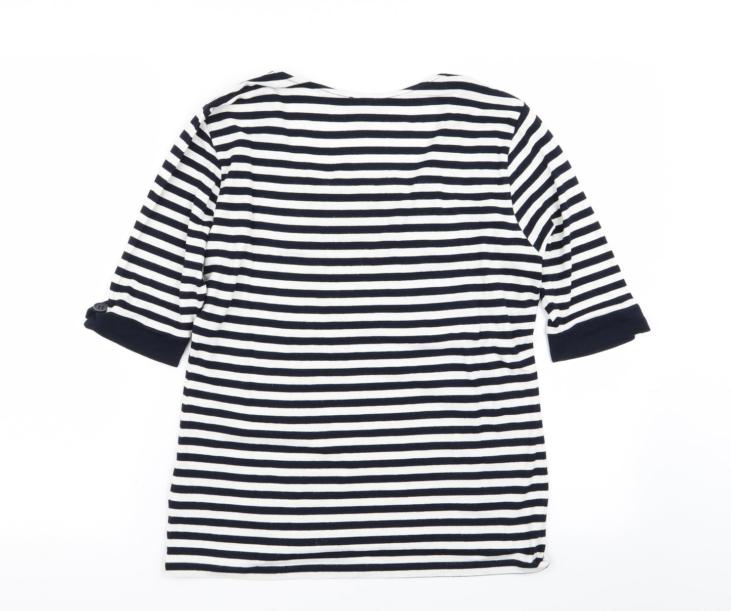 jaegar Womens Multicoloured Striped  Basic T-Shirt Size M