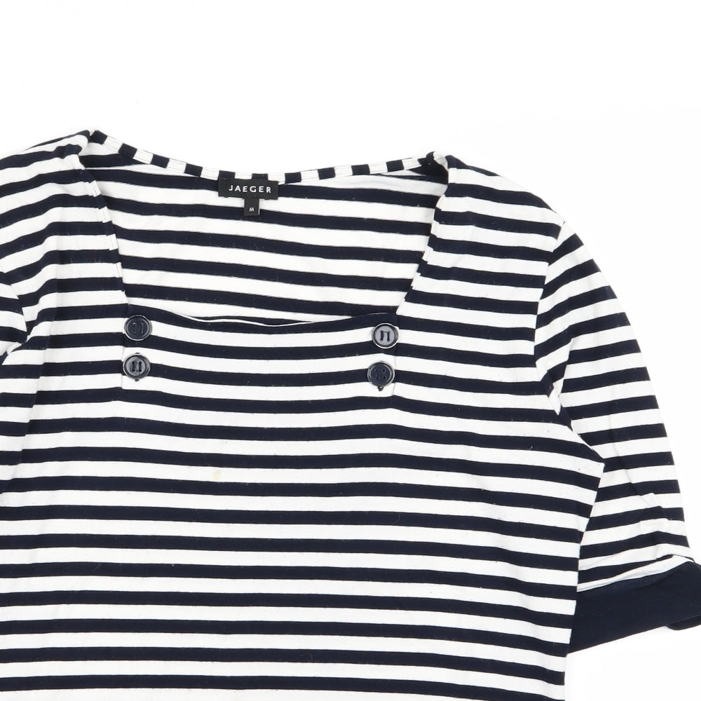 jaegar Womens Multicoloured Striped  Basic T-Shirt Size M
