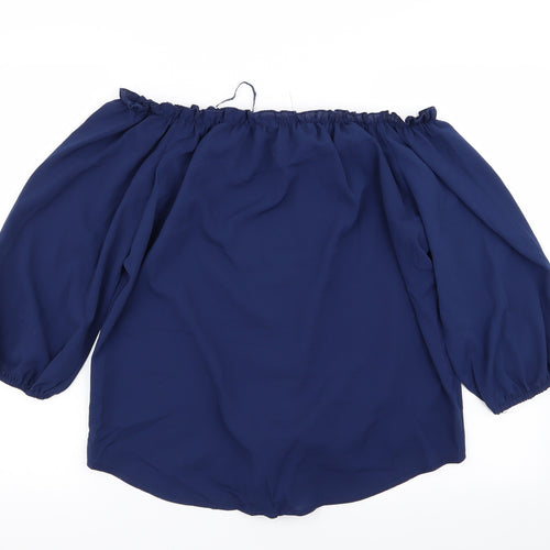 chicme Womens Blue   Basic Blouse Size L