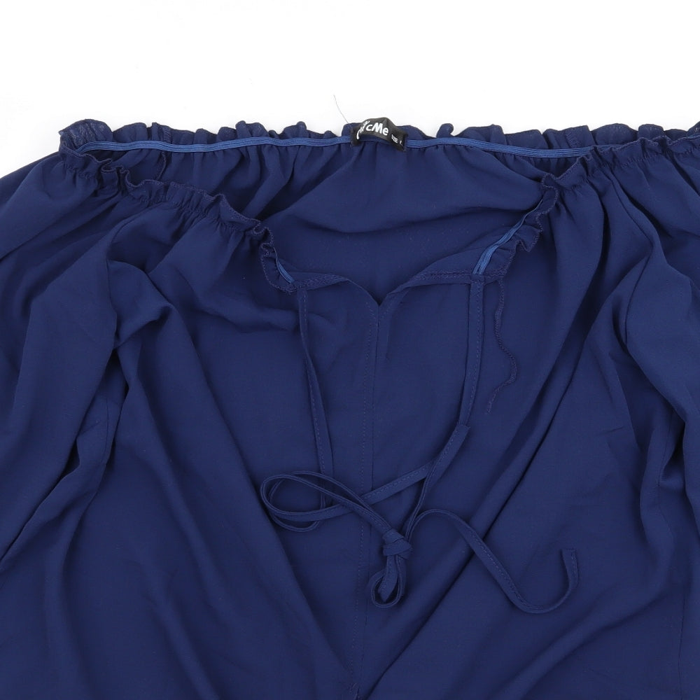 chicme Womens Blue   Basic Blouse Size L
