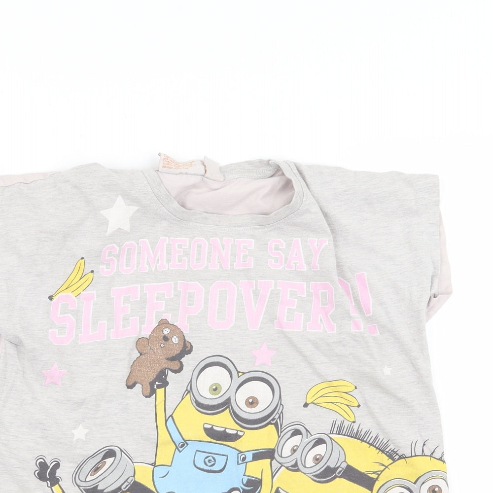 Despicable Me Girls Multicoloured Solid  Top Pyjama Set Size 10-11 Years