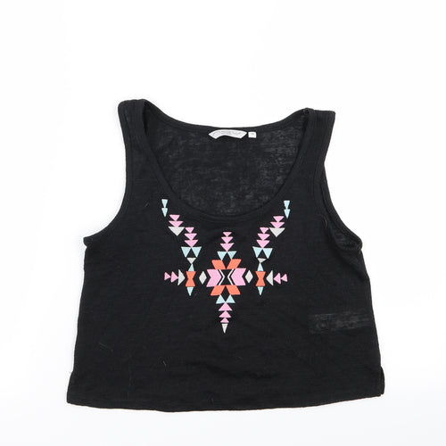 New Look Womens Black Geometric  Basic Tank Size 10