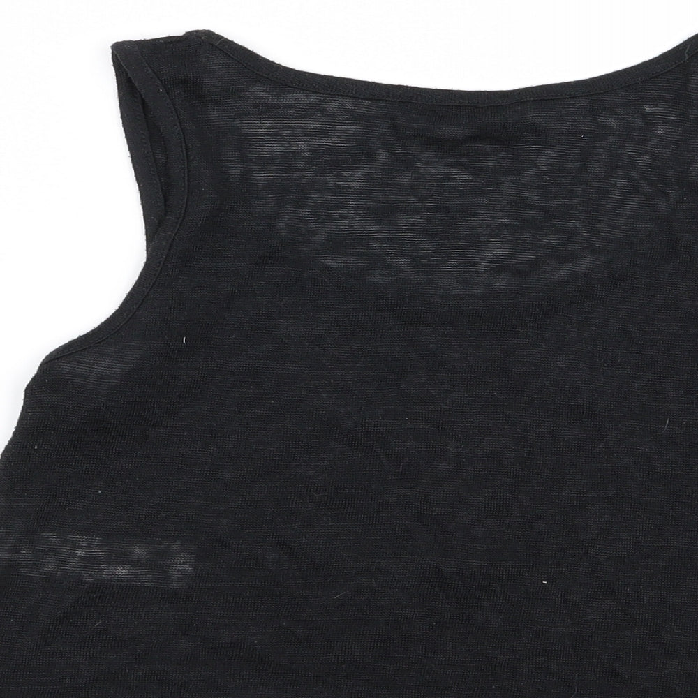 New Look Womens Black Geometric  Basic Tank Size 10