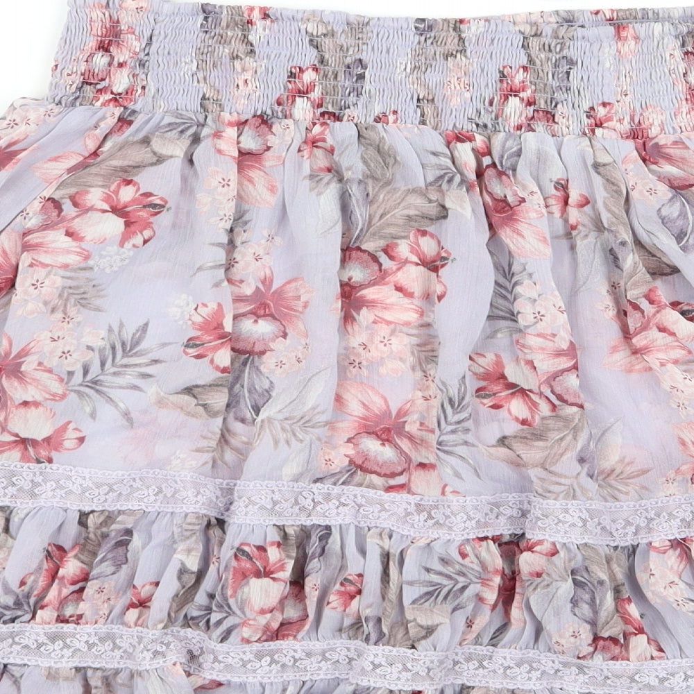 New Look Womens Purple Floral  Basic Blouse Size 8