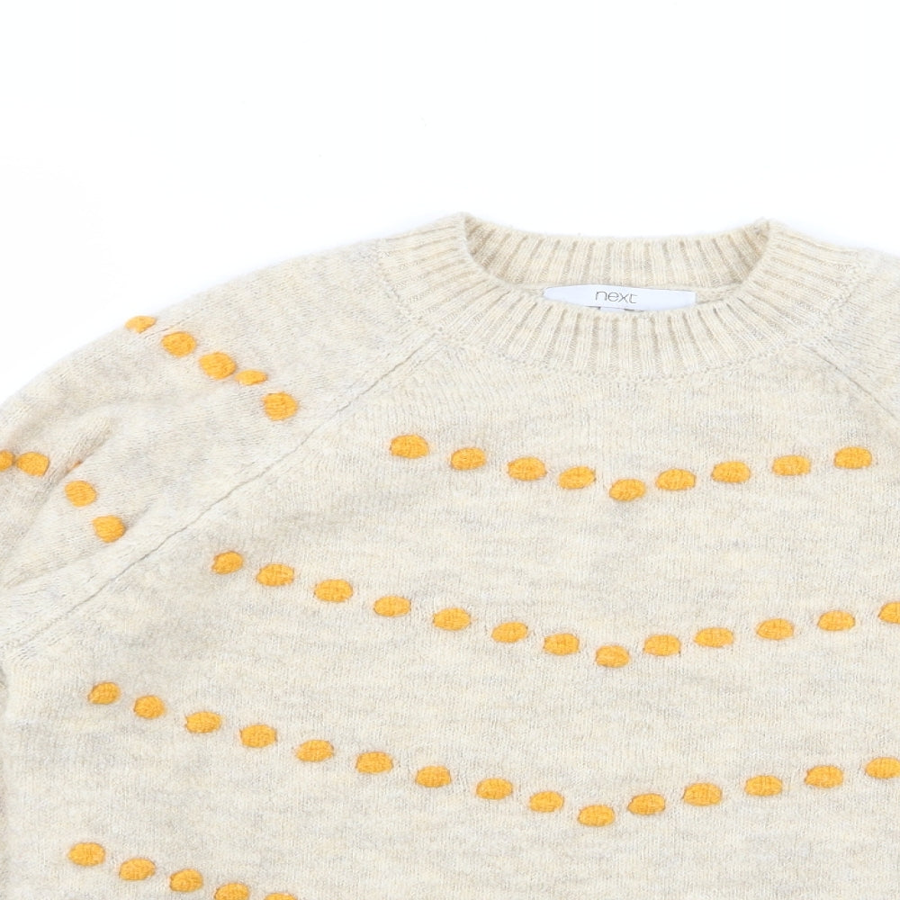 NEXT Womens Beige Polka Dot  Pullover Jumper Size 6