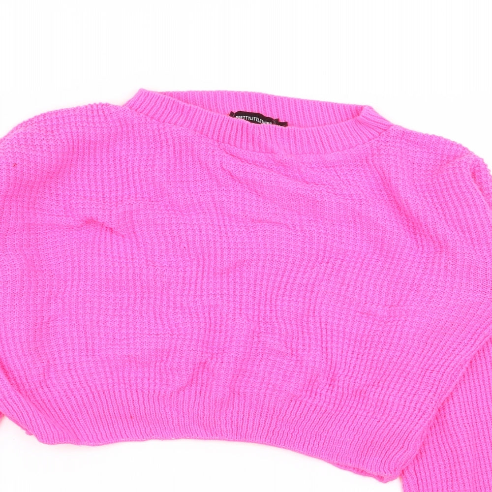 PLT Womens Pink   Pullover Jumper Size M  - crop jumper