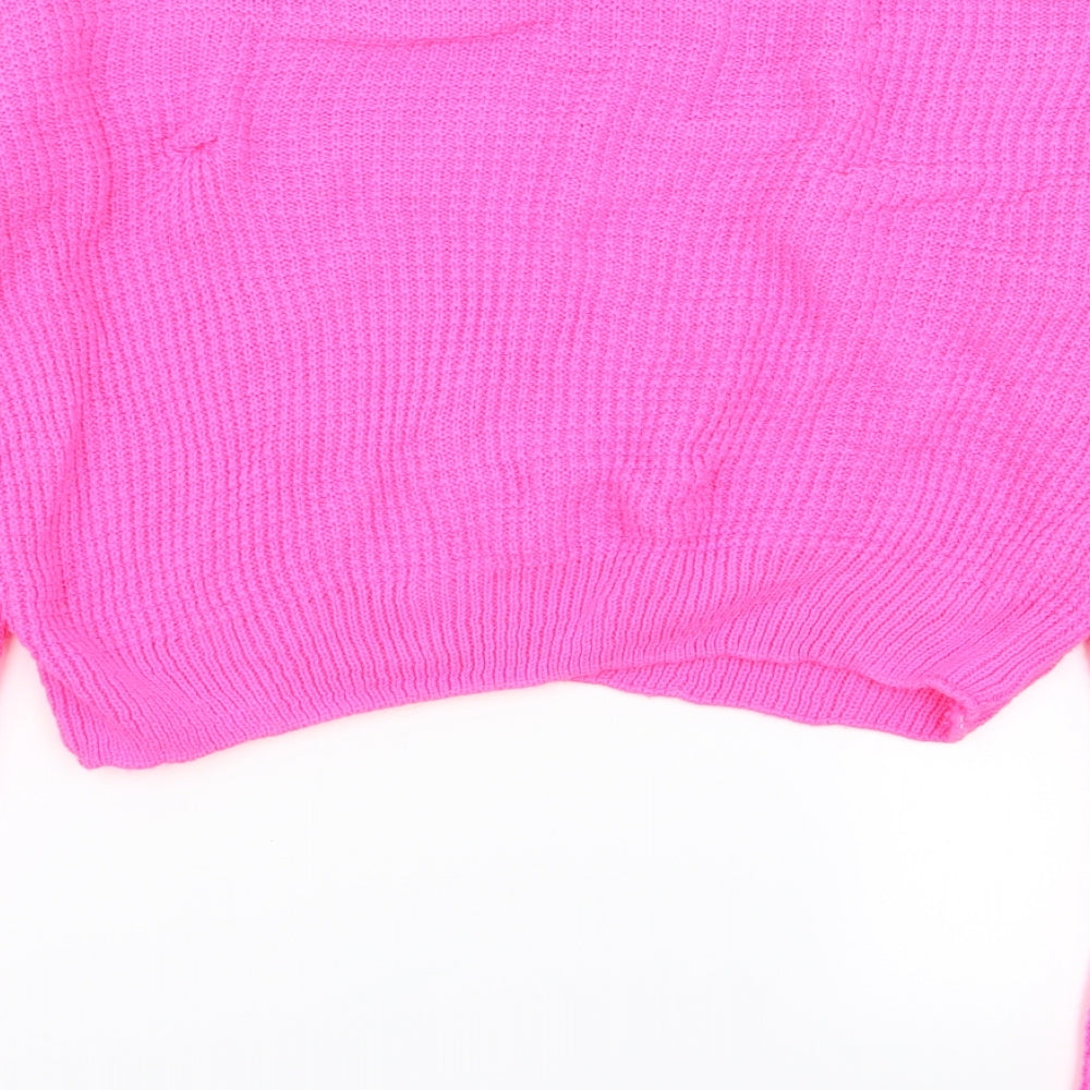 PLT Womens Pink   Pullover Jumper Size M  - crop jumper