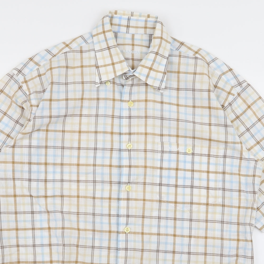 sangan Mens Multicoloured Check   Button-Up Size M