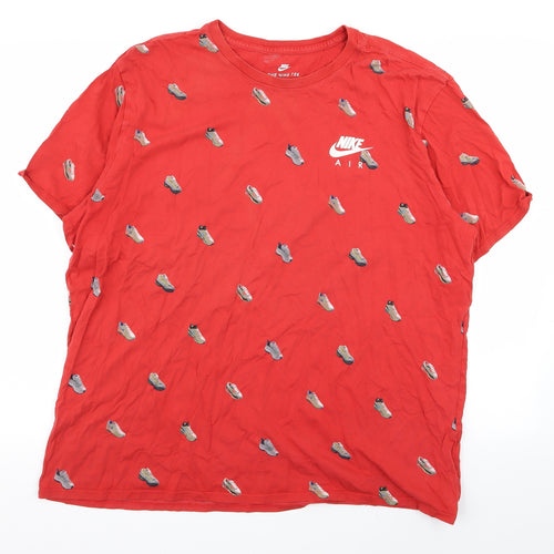 Nike Mens Red Geometric   T-Shirt Size 2XL