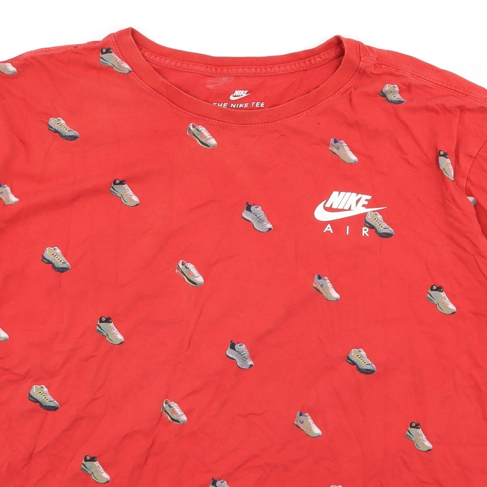 Nike Mens Red Geometric   T-Shirt Size 2XL