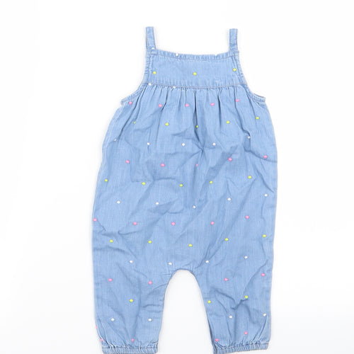F&F Girls Blue Polka Dot  Babygrow One-Piece Size 3-6 Months