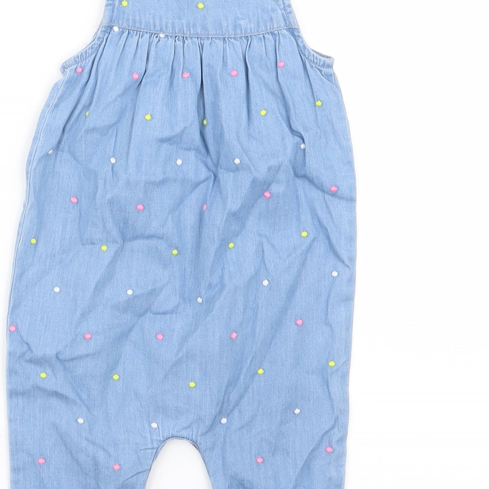 F&F Girls Blue Polka Dot  Babygrow One-Piece Size 3-6 Months
