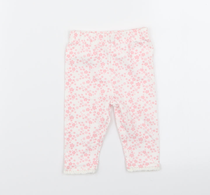 Asda George Girls Multicoloured Floral  Jogger Trousers Size 3-6 Months  - leggings