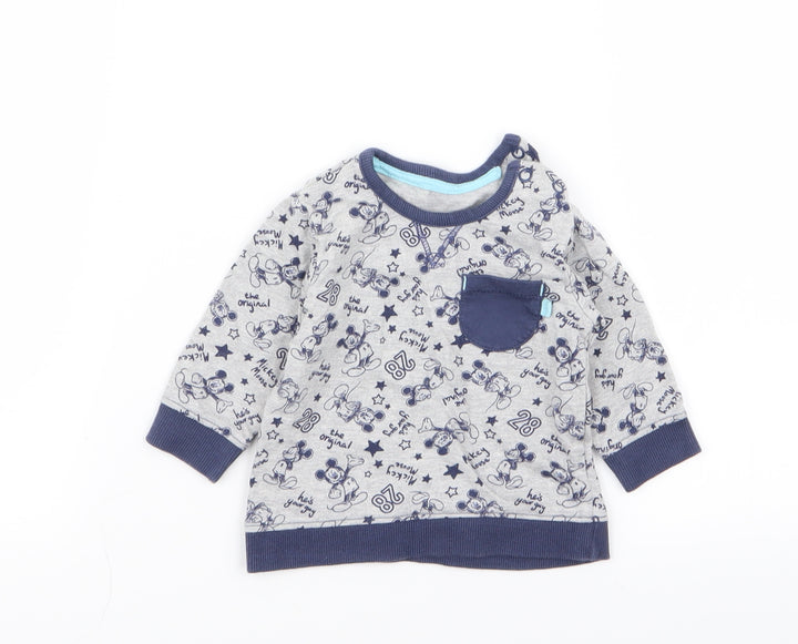 Asda George Boys Multicoloured Geometric Pullover Jumper Size 0-3 Months - disney