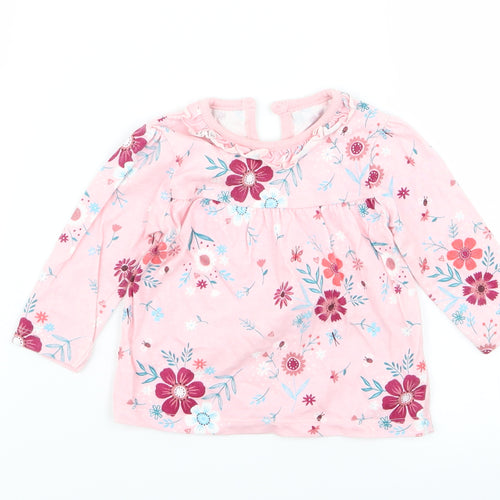 Asda George Girls Pink Floral  T-Shirt Dress  Size 3-6 Months
