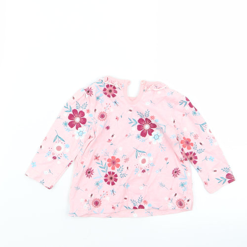 Asda George Girls Pink Floral  T-Shirt Dress  Size 3-6 Months
