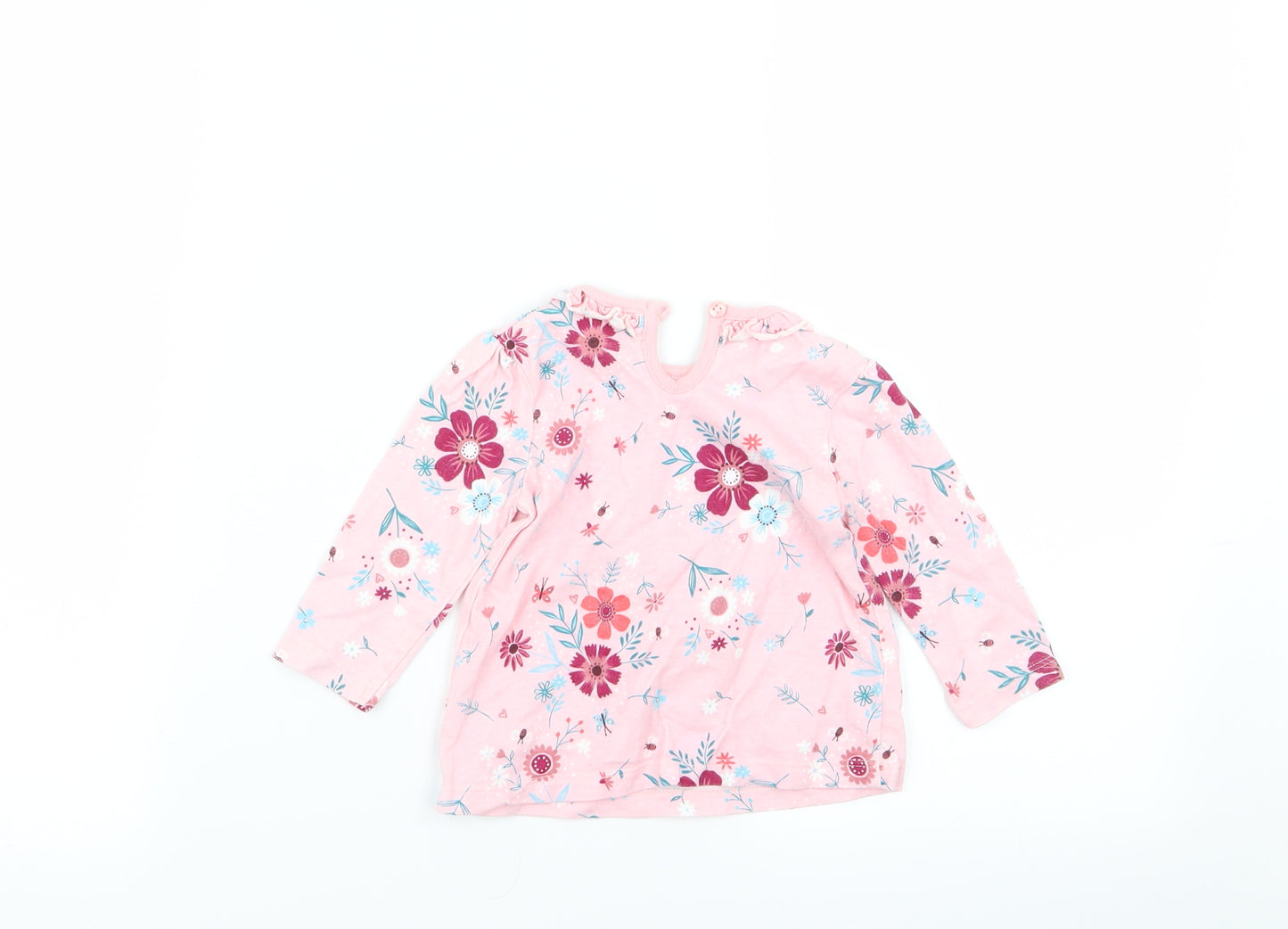 Asda George Girls Pink Floral  T-Shirt Dress  Size 3-6 Months