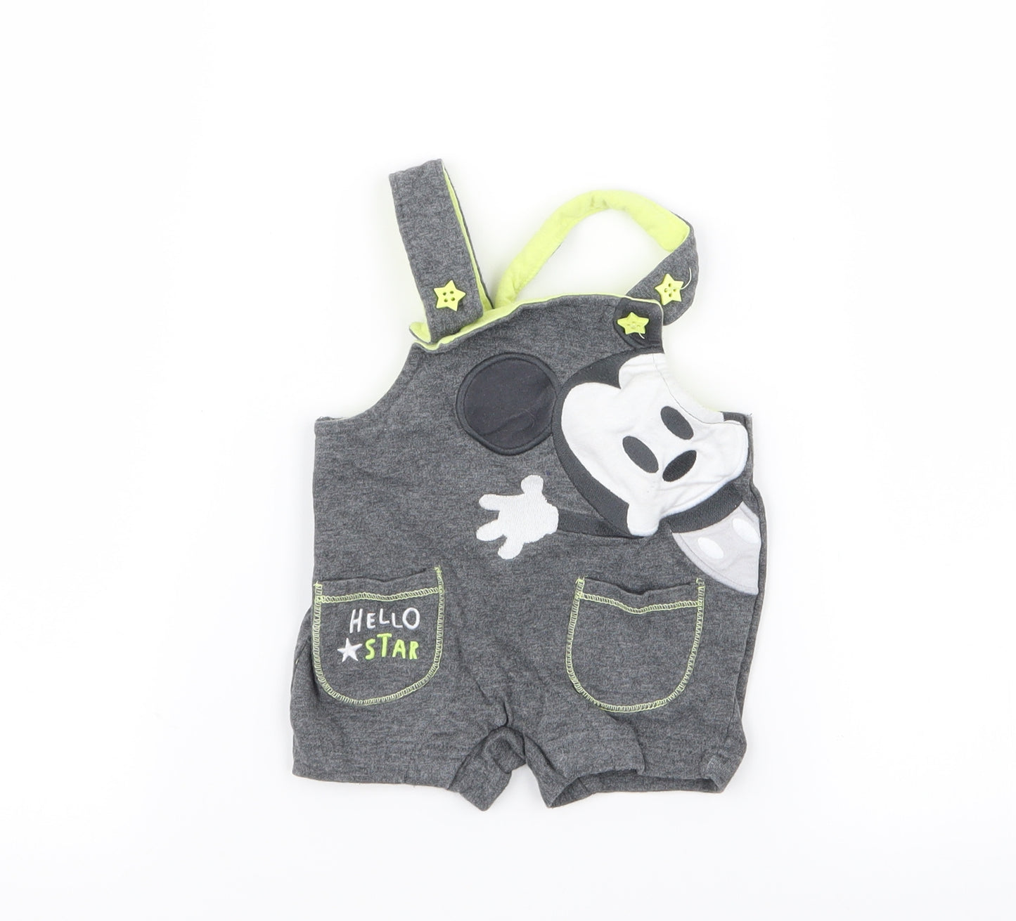 Disney Boys Grey   Dungaree One-Piece Size 0-3 Months