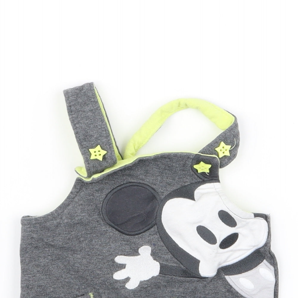 Disney Boys Grey   Dungaree One-Piece Size 0-3 Months