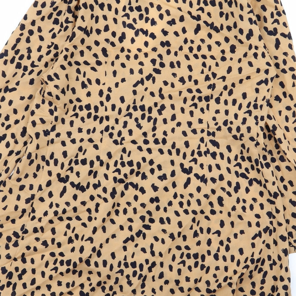 Boohoo Womens Multicoloured Animal Print  Wrap Jumper Size 12