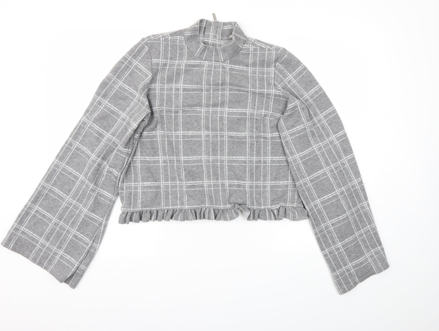 River Island Womens Grey Check  Pullover Jumper Size 12