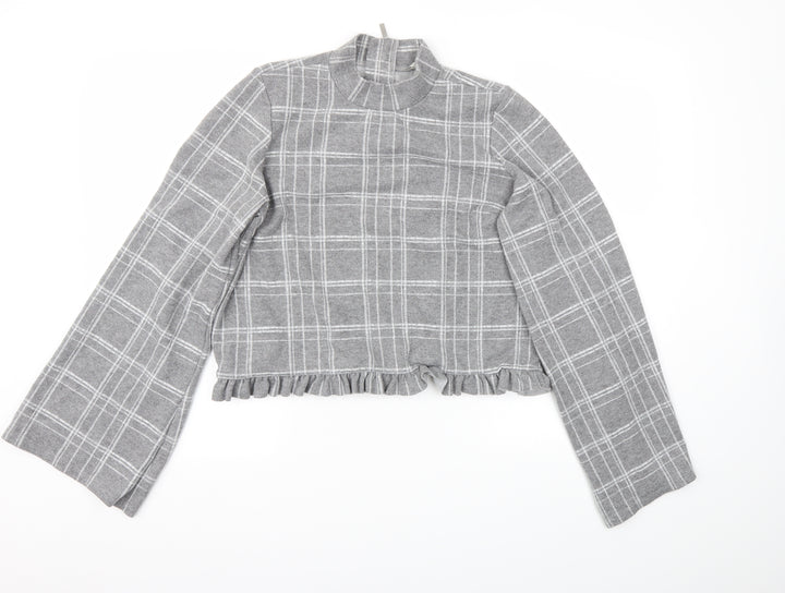 River Island Womens Grey Check  Pullover Jumper Size 12