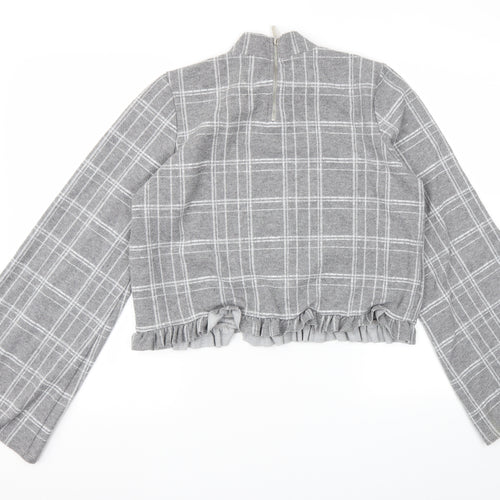 River Island Womens Grey Check  Pullover Jumper Size 12